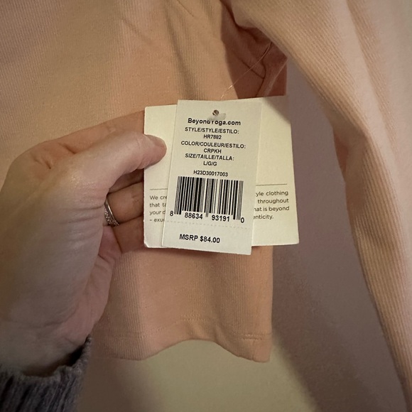 Beyond Yoga heather rib frame cropped pullover NWT - Picture 4 of 7
